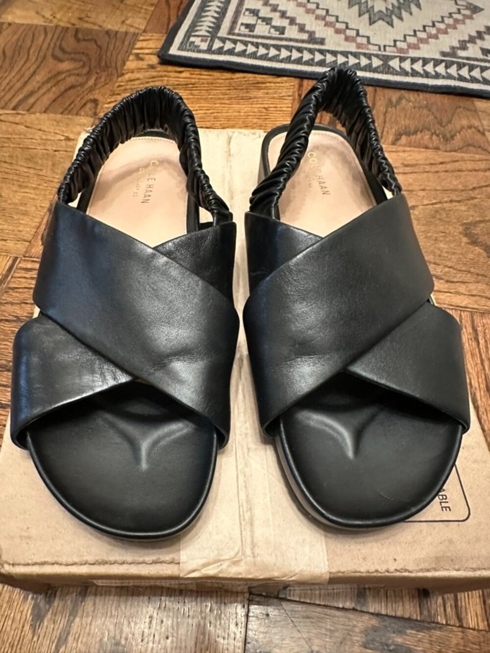 Cole Haan Women's Black Mojave Crisscross Sandal